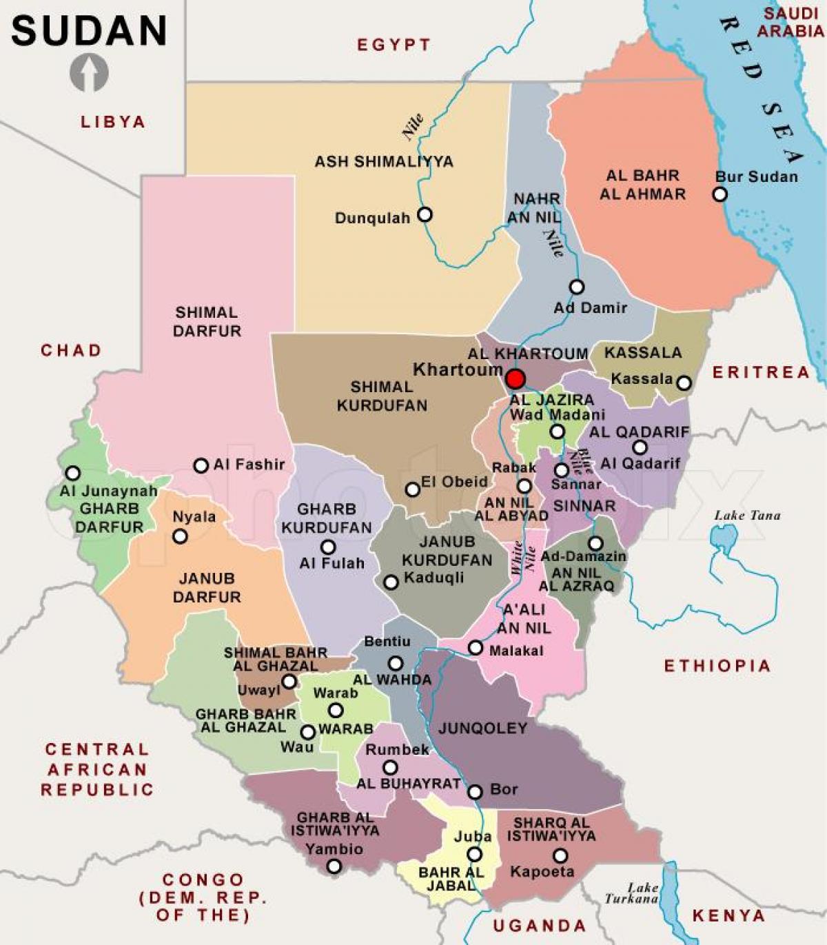 地图的苏丹地区