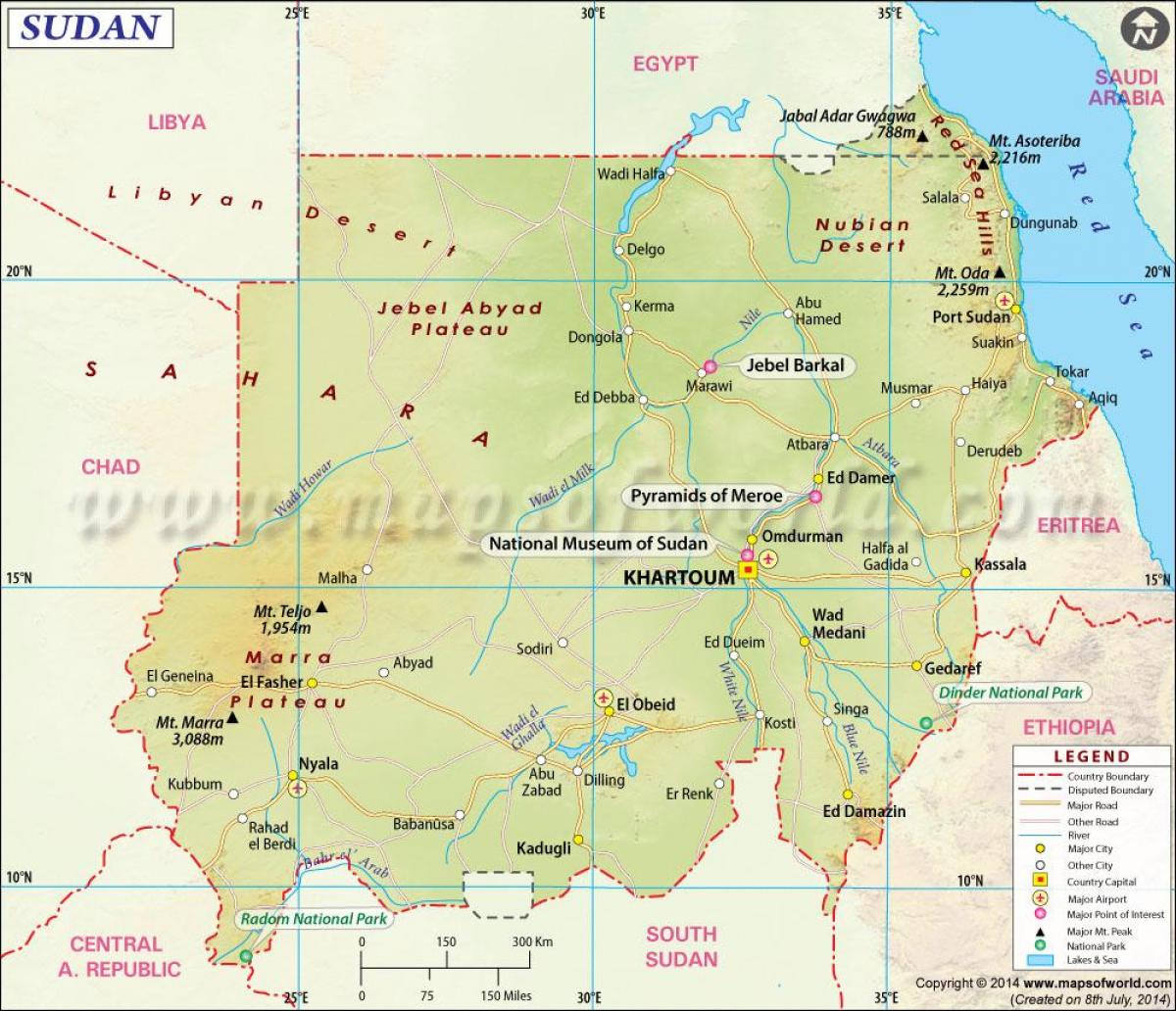 地图的苏丹