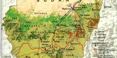 地图上，苏丹的地理